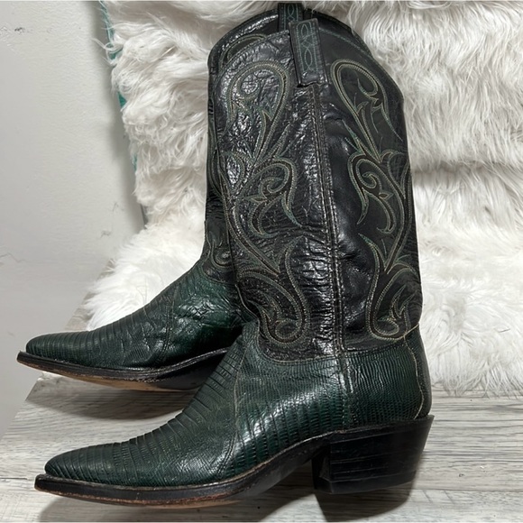 Emerald green real leather Dan Post cowgirl boots, no longer sold and very rare! - Picture 4 of 9